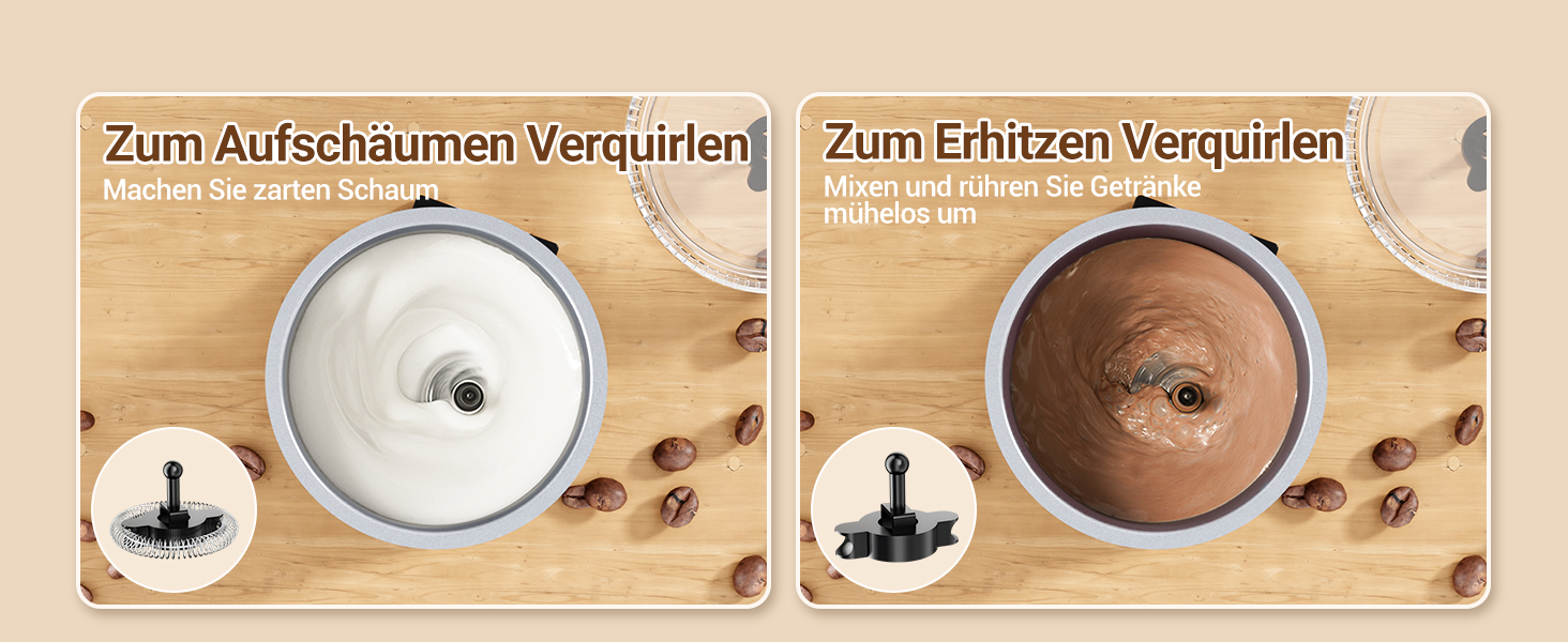 Електричний спінювач молока 5-в-1 600W з антипригарним покриттям. Підходить для приготування гарячого та холодного молочного пін, какао, лате, капучино. Чорний.