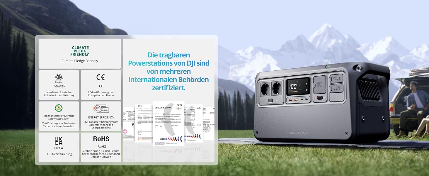 Портативна зарядна станція DJI Power 1000 V2 1024Wh 2600W, LiFePO4 акумулятор, швидка зарядка, сонячна панель, генератор для кемпінгу та дому