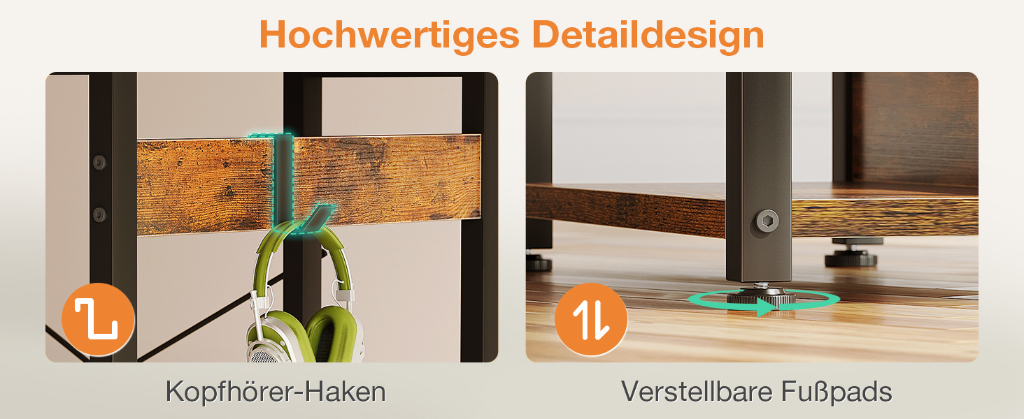 Компактний письмовий стіл Coleshome з 4 висувними ящиками, 100x40 см, з полицями, для офісу, кабінету, спальні, коричневий