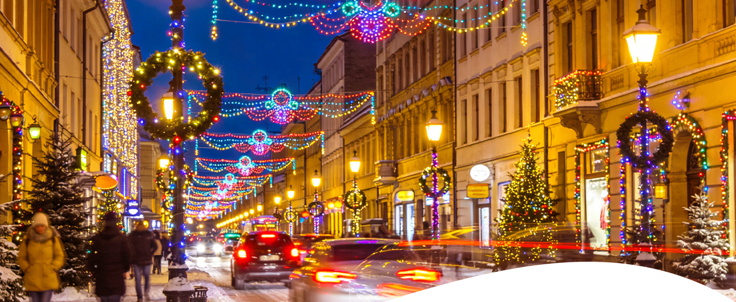 Світлодіодна гірлянда для вулиці 100м, 800 LED теплий білий колір, 8 режимів роботи, IP44 водонепроникна, з таймером та прозорим кабелем для балкона та свят