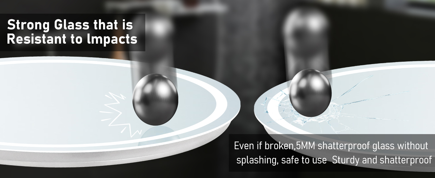 Дзеркало для ванної кімнати з підсвічуванням, 60 см, кругле, з антизапарюючим покриттям, диммер, 3 кольори світла, 60x60 см