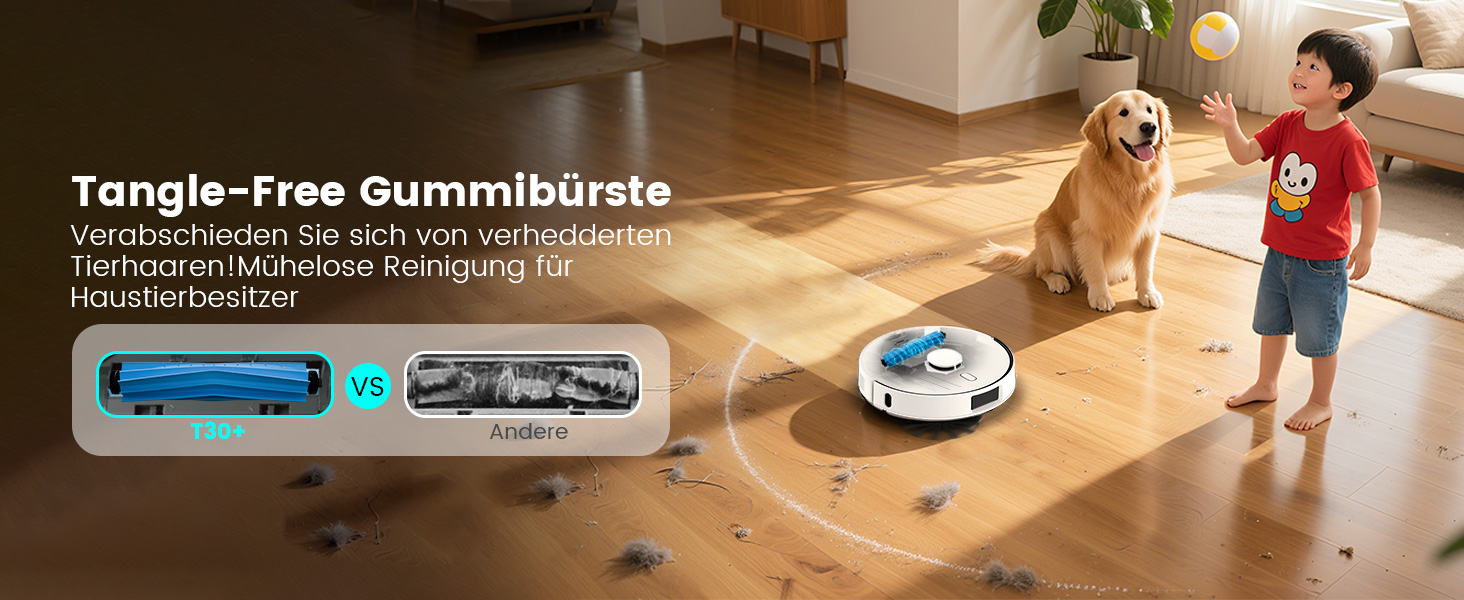 Робот-пилосос AIRROBO T30+ з функцією миття, LiDAR навігація, 6000Pa, 3.5L пилозбірник, 240 хв роботи, керування через додаток, білий малюнок