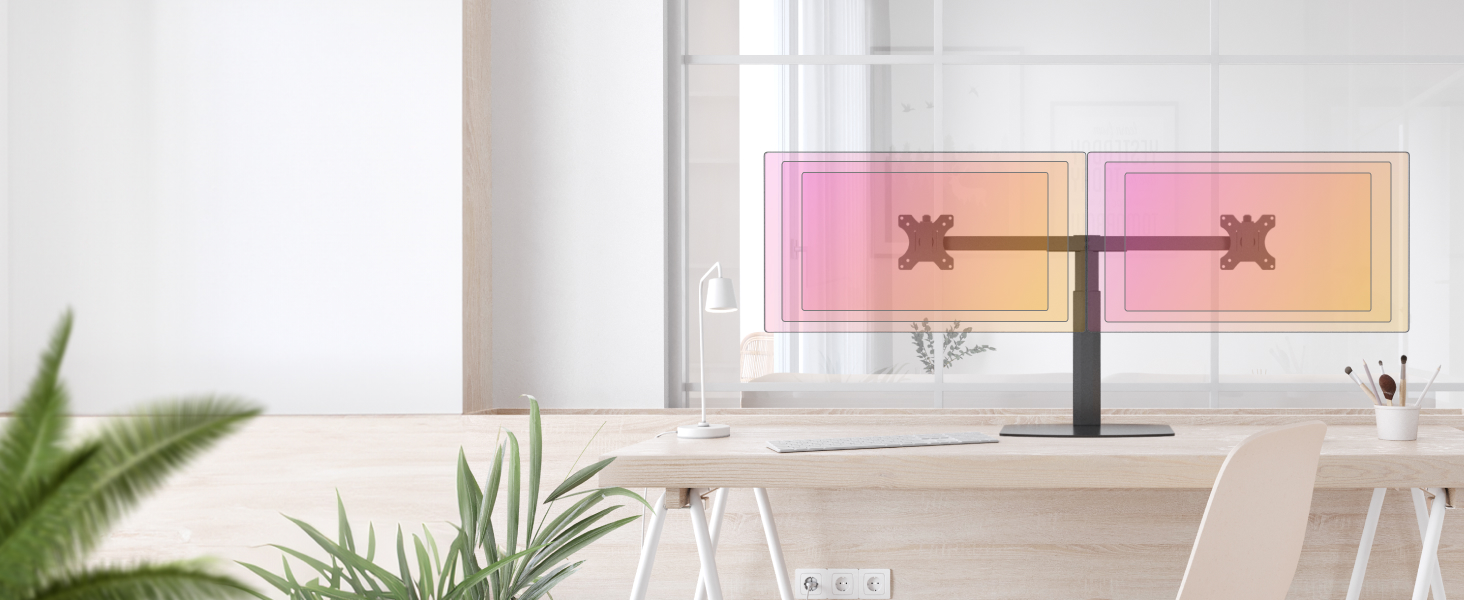 Підставка для монітора RICOO 2 монітори, Dual Monitor-Arm, TS3811, TS4111, для моніторів 17-27 дюймів