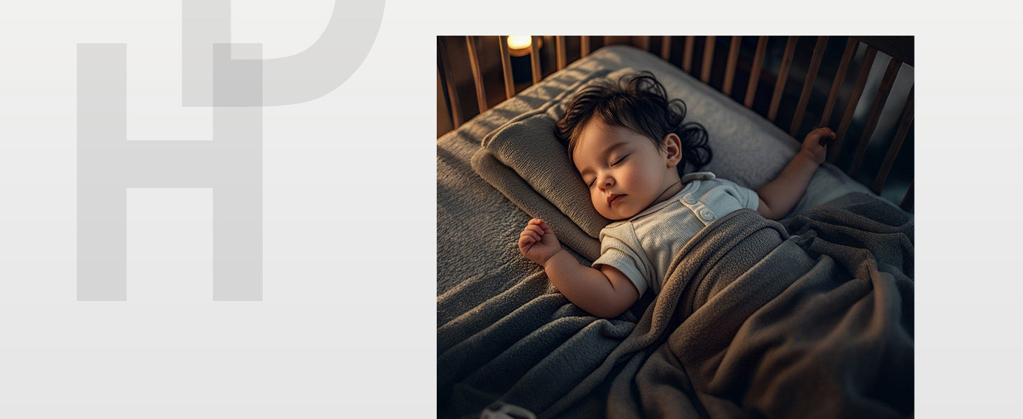 Відеоняня з камерою 2K HD Wi-Fi Babyphone з додатком, 360° огляд, 4x Zoom, нічний режим, датчик руху/плачу/звуку, термометр, чорний - 1 камера