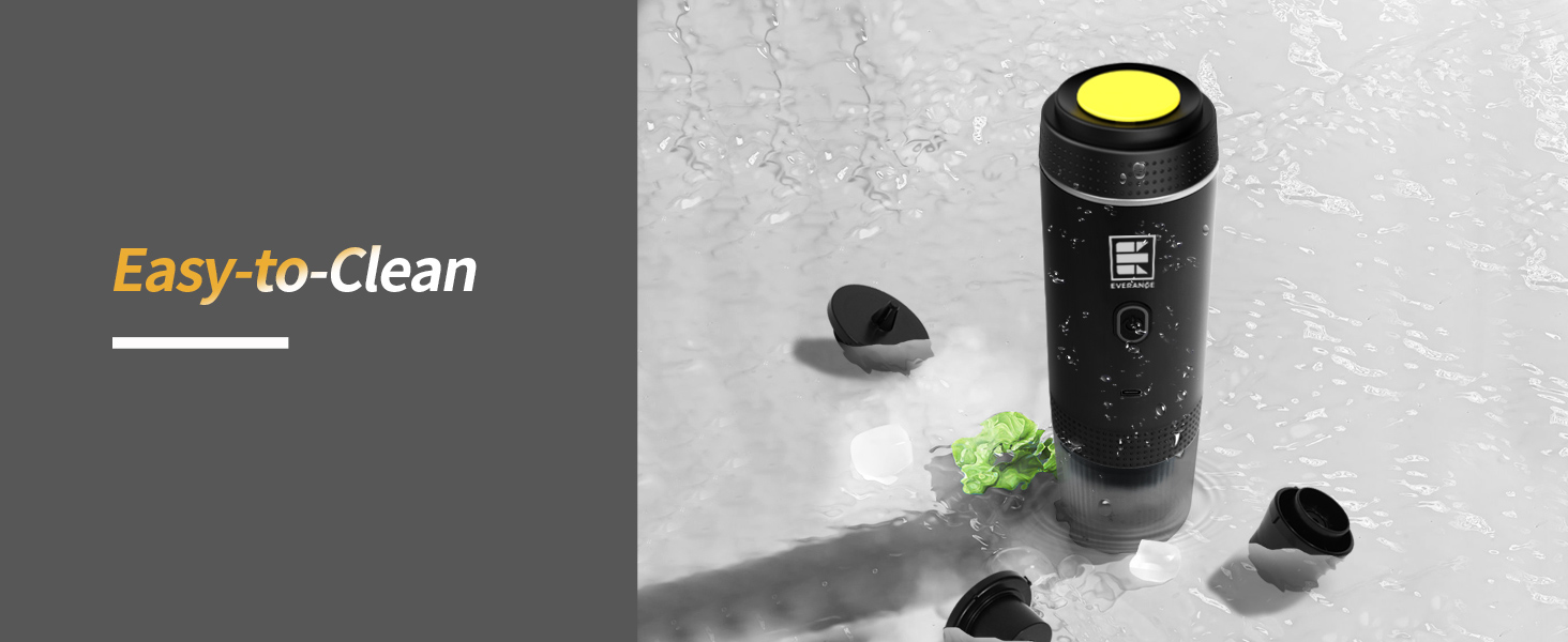 Портативна електрична кавомашина EVERANGE для еспресо та капсул, з LCD-дисплеєм (зелена)