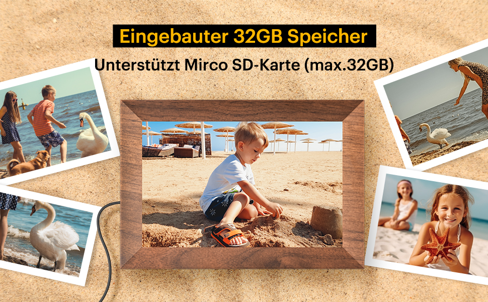 Цифровий фоторамка Kodak 10.1 дюйми з Wi-Fi, HD IPS-сенсорний екран, 32 ГБ пам'яті, автоматичне обертання фото, віддалене перегляд фото/відео через додаток