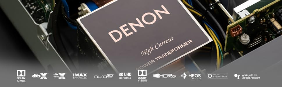 Канальний AV підсилювач Denon AVC-X4700H, 8K, Dolby Atmos, Alexa, HEOS, AirPlay 2, срібло, 9.2-