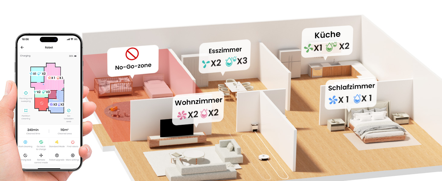Робот-пилосос LEFANT M2S Pro з функцією миття, 5000Pa, лазерна навігація, LiDAR dToF, 150 хв, розпізнавання килимів, керування через додаток/голос, ідеальний для шерсті тварин, чорний