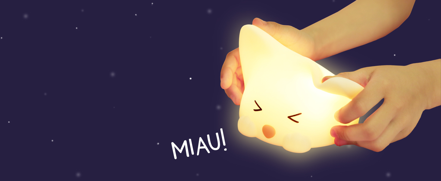 Дитячий LED нічник MegaLight (Catty) — регульований сенсорний світильник для дітей та немовлят, USB-зарядка