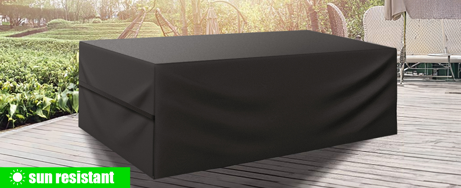 Водонепроникний чохол для садово-патіо меблів 600D Oxford, захист від вітру, пилу, UV-випромінювання (242x162x100 см)