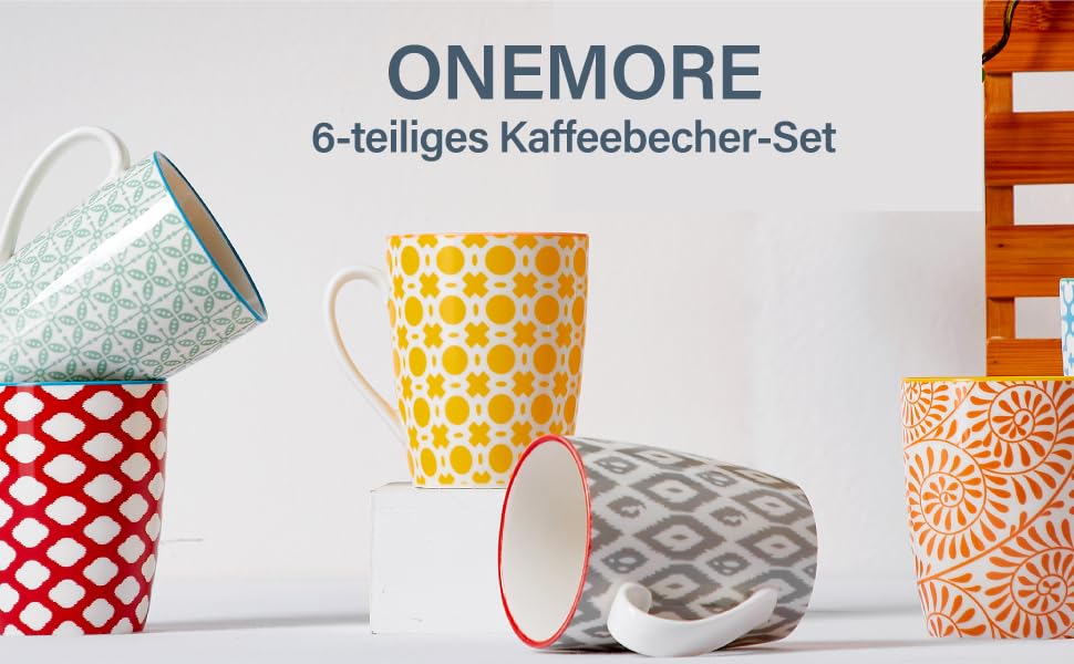 Набір кавових чашок Cappuccino ONEMORE (4 шт.), 190 мл, з підставками, кремовий, для еспресо та мокко
