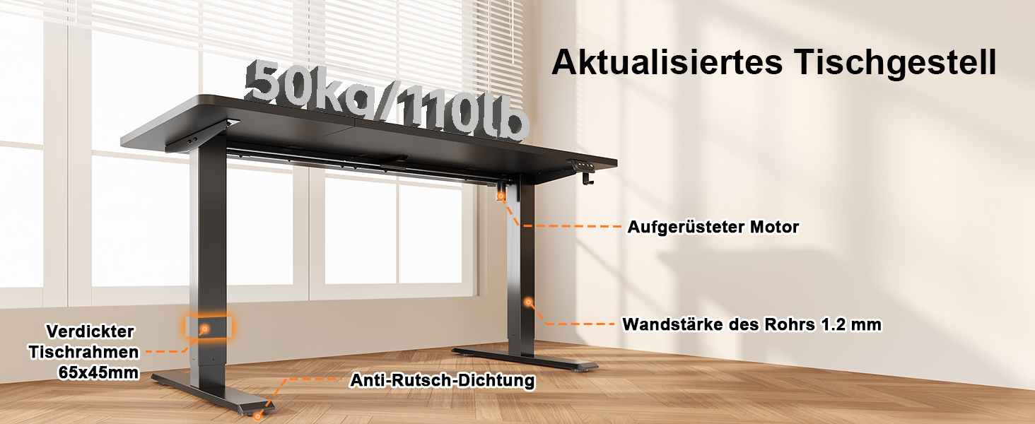 Регульований стіл JUMMICO Standing Desk: електричний, з пам'яттю, білий (160 x 70 см)
