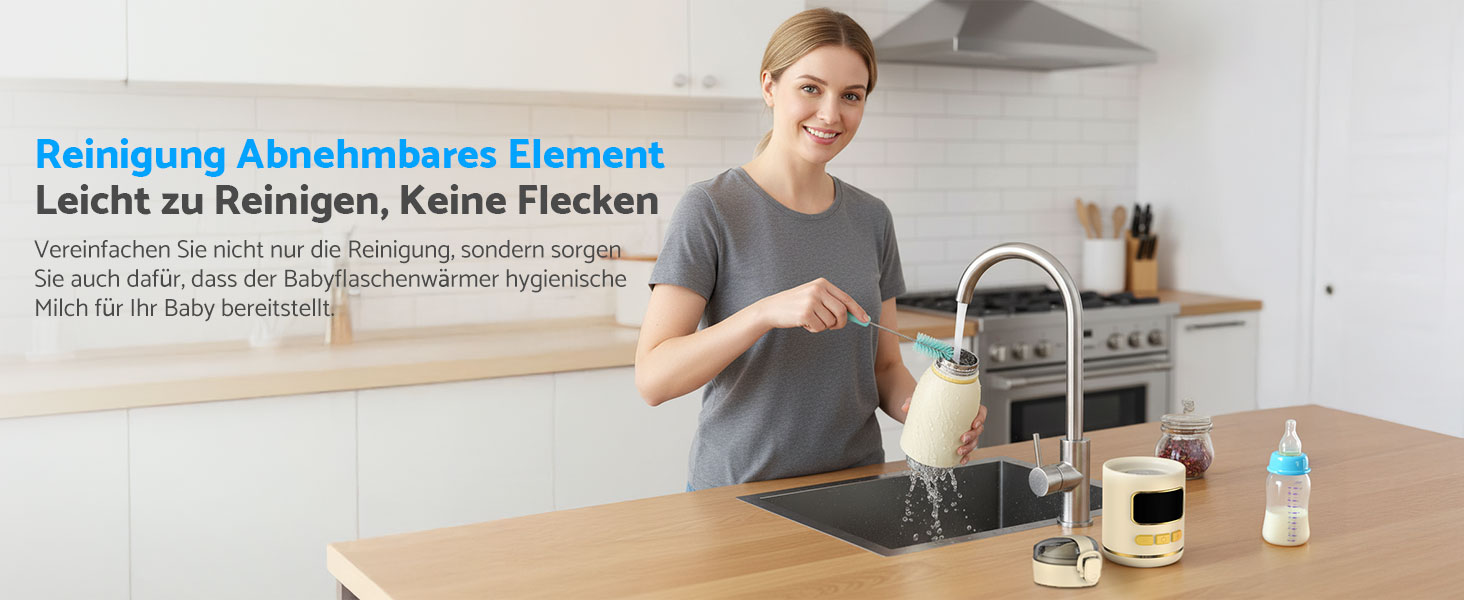 eSynic Підігрівач для пляшечок 450 мл з акумулятором 15000mAh, нержавіюча сталь 316, швидкий нагрів за 2-3 хв, для грудного молока та води, USB-C, BPA-free, для подорожей та нічного годування