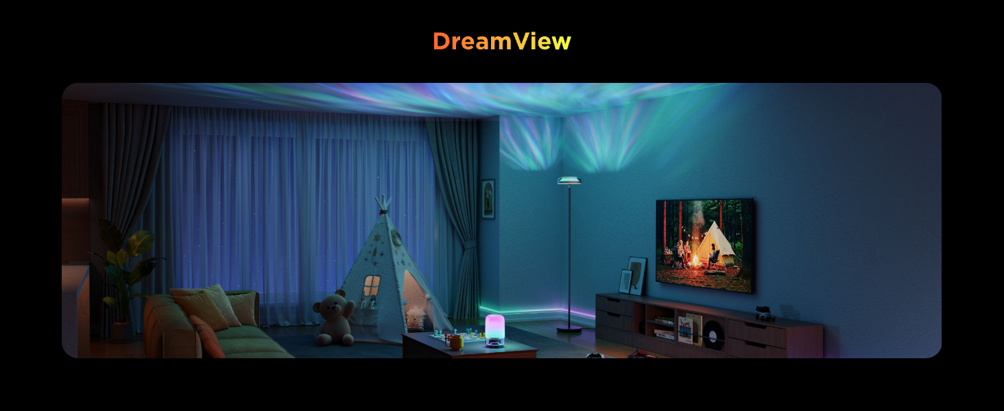 Світлодіодна торшер Govee RGBICWW з ефектом хвилі, багатозонне освітлення, 80+ режимів, Matter/Alexa, для вітальні, спальні