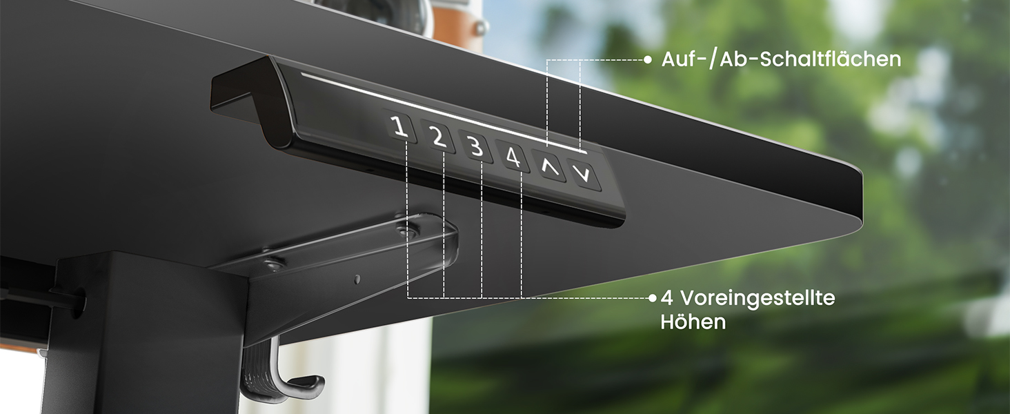 ЕрГер: Кутовий електричний стіл з регулюванням висоти, L-подібний, з індивідуальним мотором, 4-пам'ять, білий (160 x 140 см, чорний)