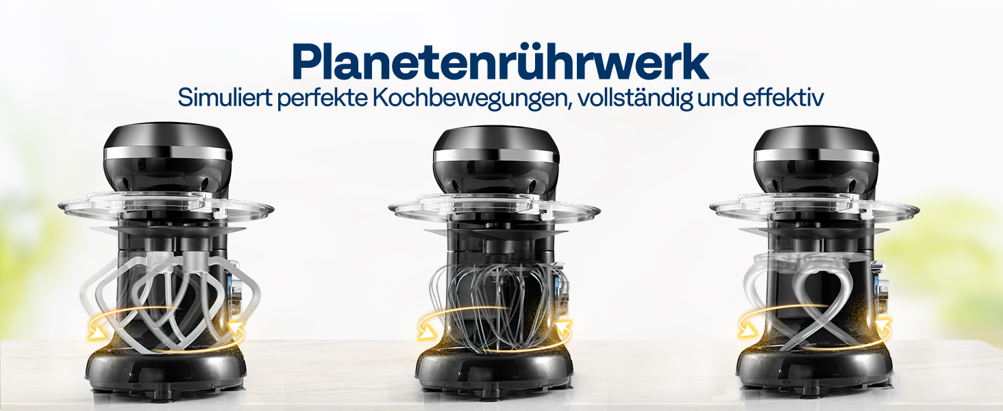 Кухонна машина VIVOHOME 5.7L, 660W з 10 швидкостями, міксер для тіста, чорна