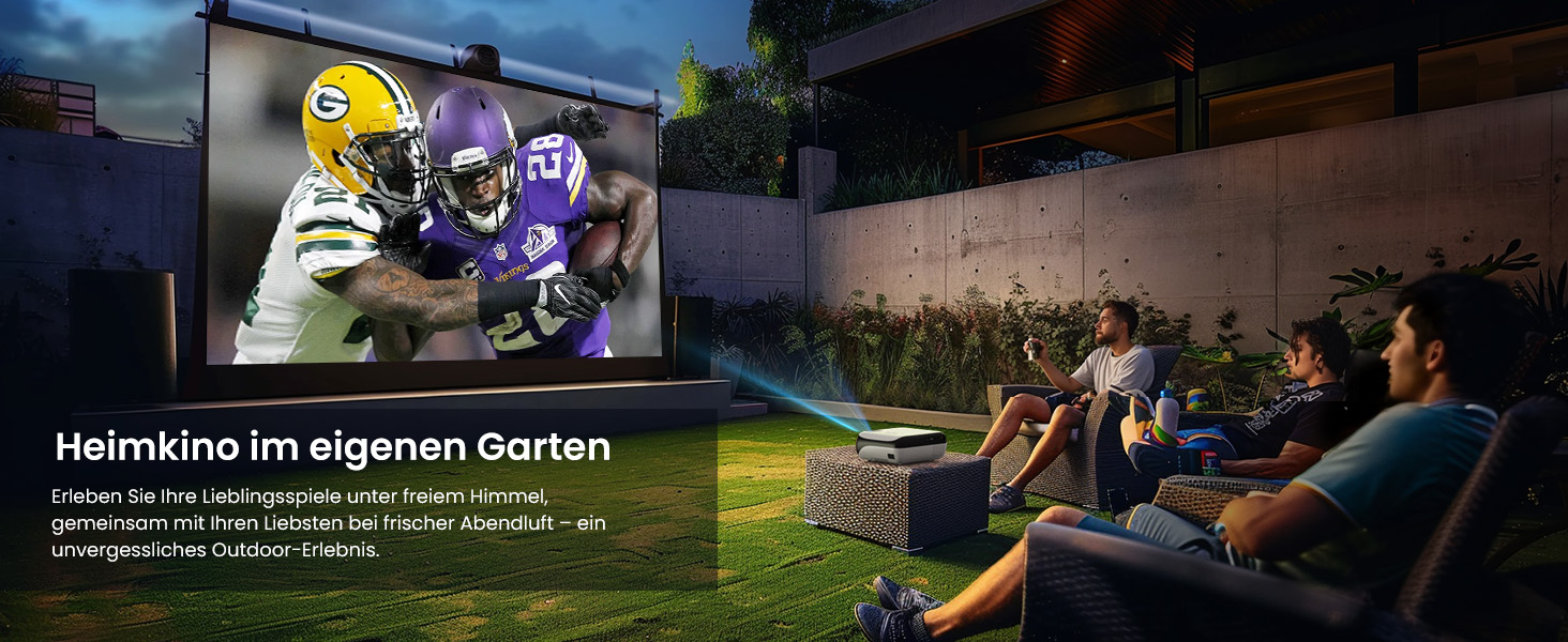 Портативний проєктор HAPPRUN Mini Beamer 4K з Bluetooth та Google TV: 4K, Full HD, HDMI, USB, AV, для кінотеатру вдома