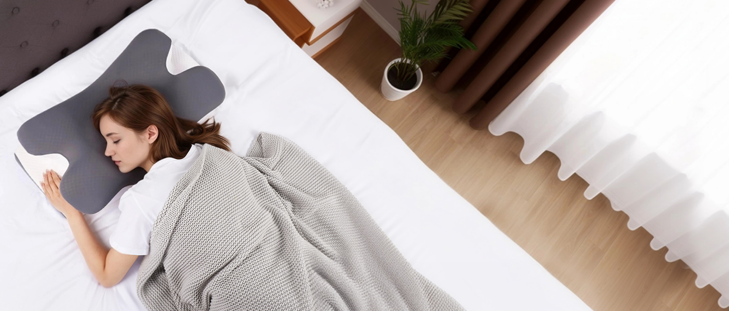 Подушка для шиї Vipfree сірого та білого кольорів