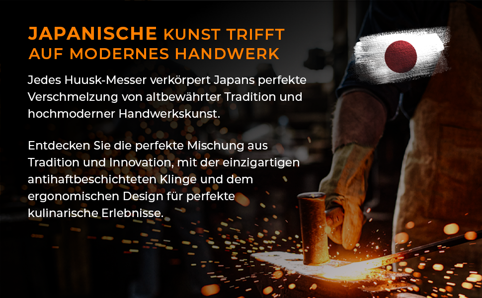 Японський ніж Huusk Kochmesser: професійний кухонний ніж для нарізки та подрібнення, оригінальна японська сталь, висока гострота