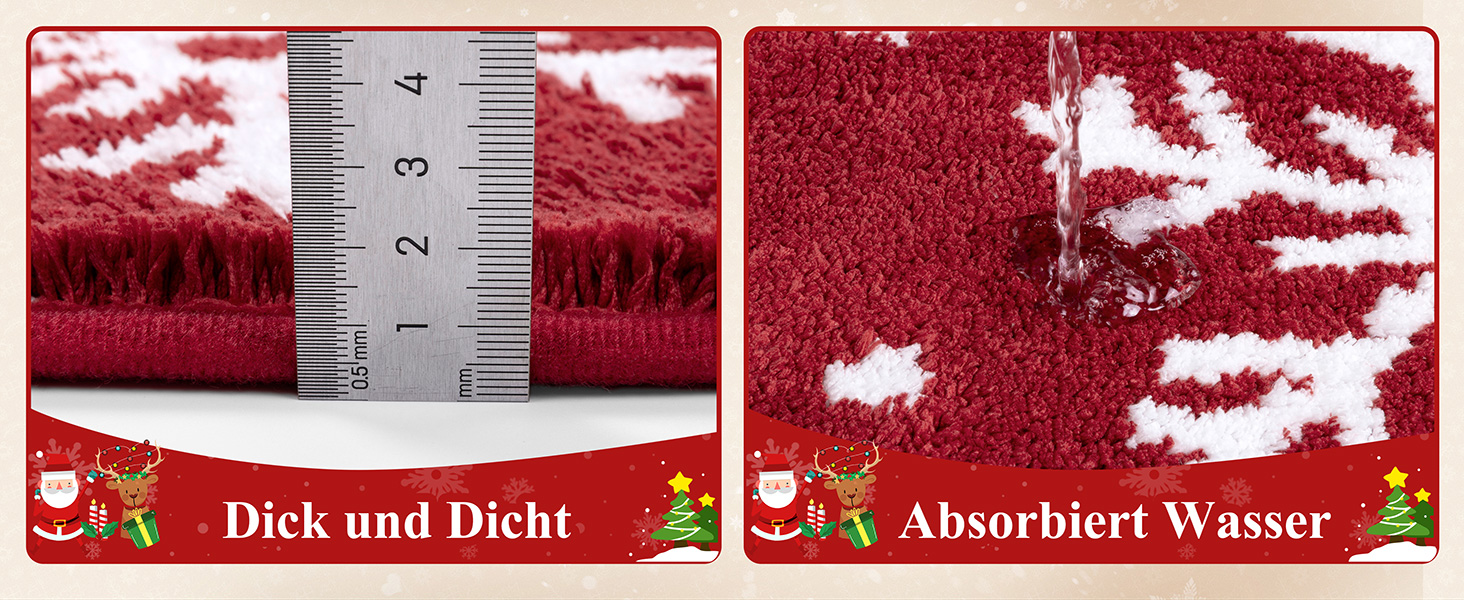 Набір килимків для ванної кімнати Badteppich Set: душовий килимок, килимок перед унітазом, килимок для ванної, м'який, високий ворс, 45x65 см + 50x120 см + 50x60 см, з малюнком 