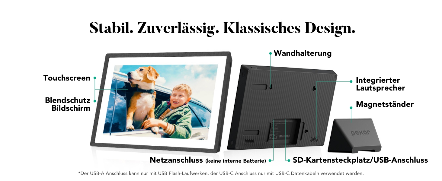 Цифрова фоторамка Lexar 10.1 дюйма IPS Touch Screen, Wi-Fi, 32 ГБ, підтримка Frameo, антибліковий екран, чорна