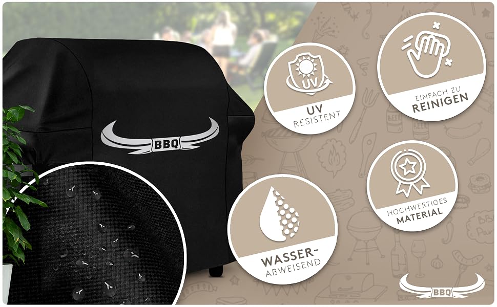Універсальний захисний чохол для газового гриля BBQ Innovative, водонепроникний та всепогодний (122x61x147 см)