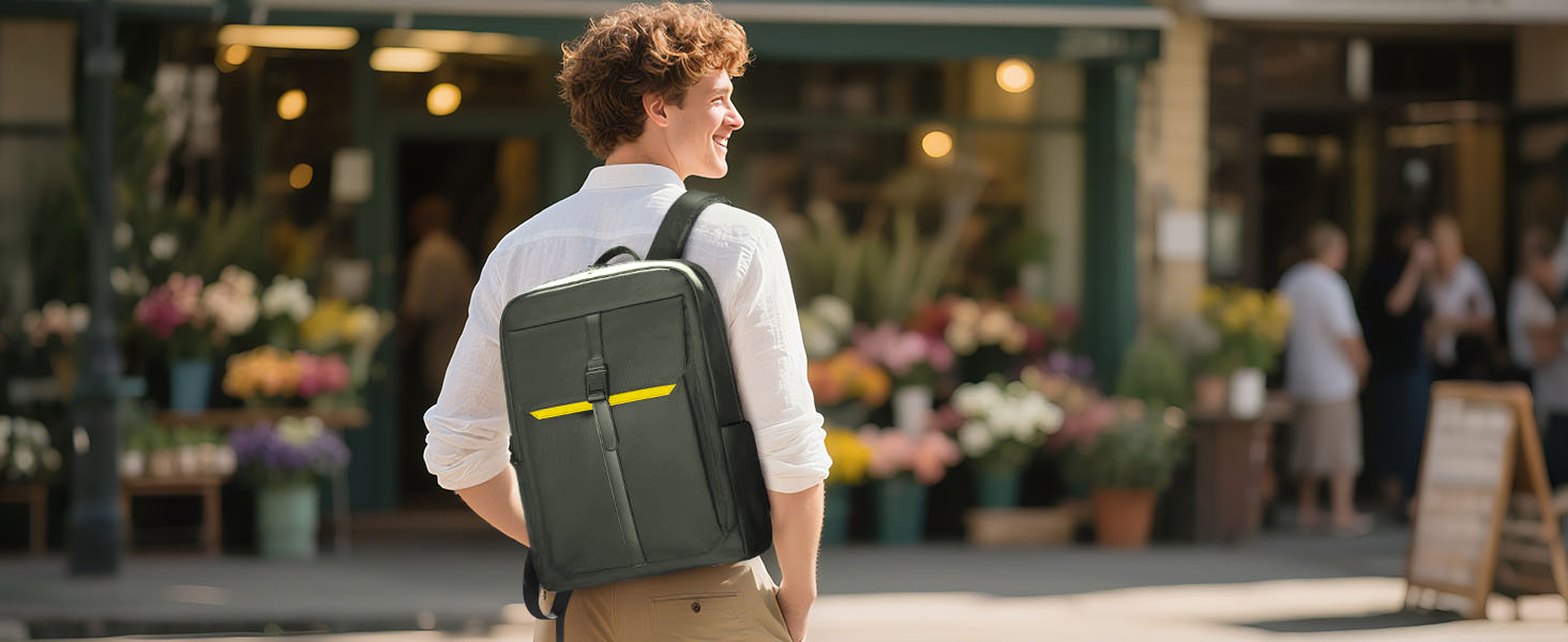 Бізнес-рюкзак для ноутбука 15.6 дюймів hk Business Rucksack, тонкий міський рюкзак для чоловіків та жінок (Зелений)