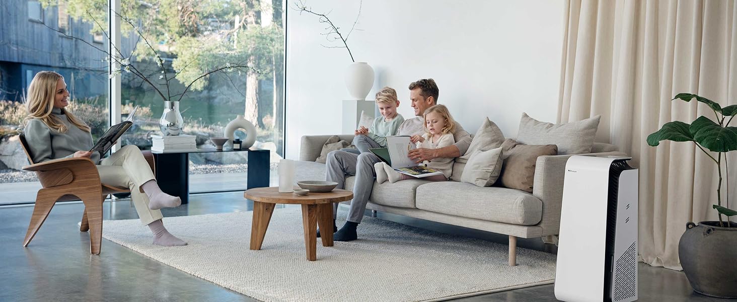 Повітряочисник Blueair HealthProtect 7470i для дому: 91 м², технологія GermShield, проти алергенів, вірусів, бактерій та пилу, білий