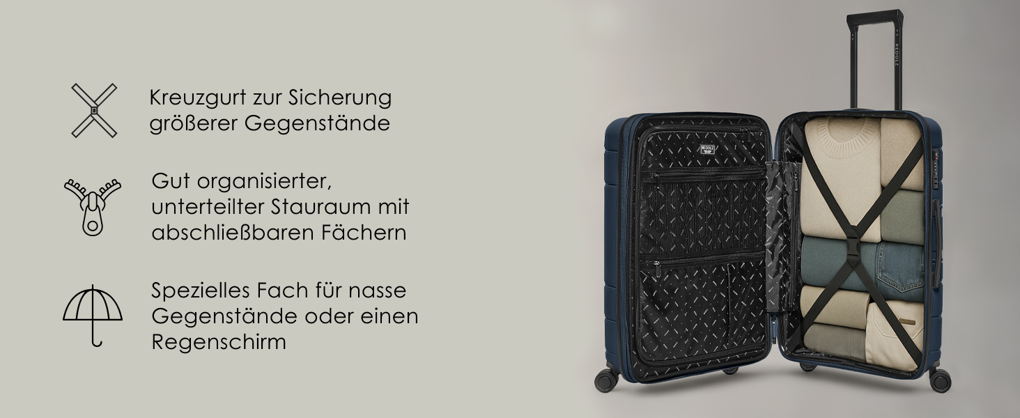 Набір валіз REDOLZ Hartschalen 3-х частинний | Розширювані, з TSA-замком, Olive Kofferset