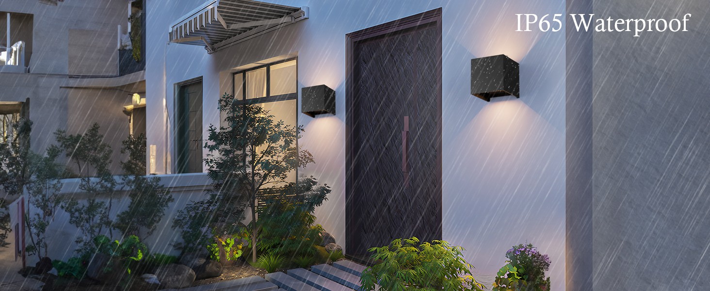 Світильник настінний LED K-Bright 12W для дому та вулиці, двосторонній потік світла (вгору та вниз), теплий білий 3000K, водонепроникний IP65, антрацит