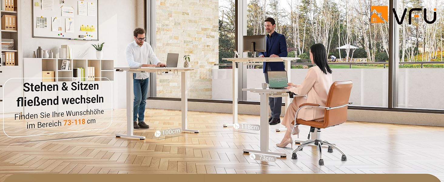 Регульований стіл 140 x 60 см з USB-C зарядкою, електричний, з функцією пам'яті, для офісу, стоячий/сидячий, білий Pro, 140x60 см