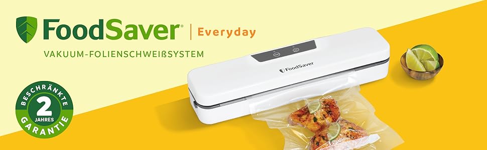 Універсальна система вакуумування продуктів FoodSaver Design Compact, ручний вакууматор, сріблястий (1 рулон, 4 вакуумні пакети, 4 зип-пакети)