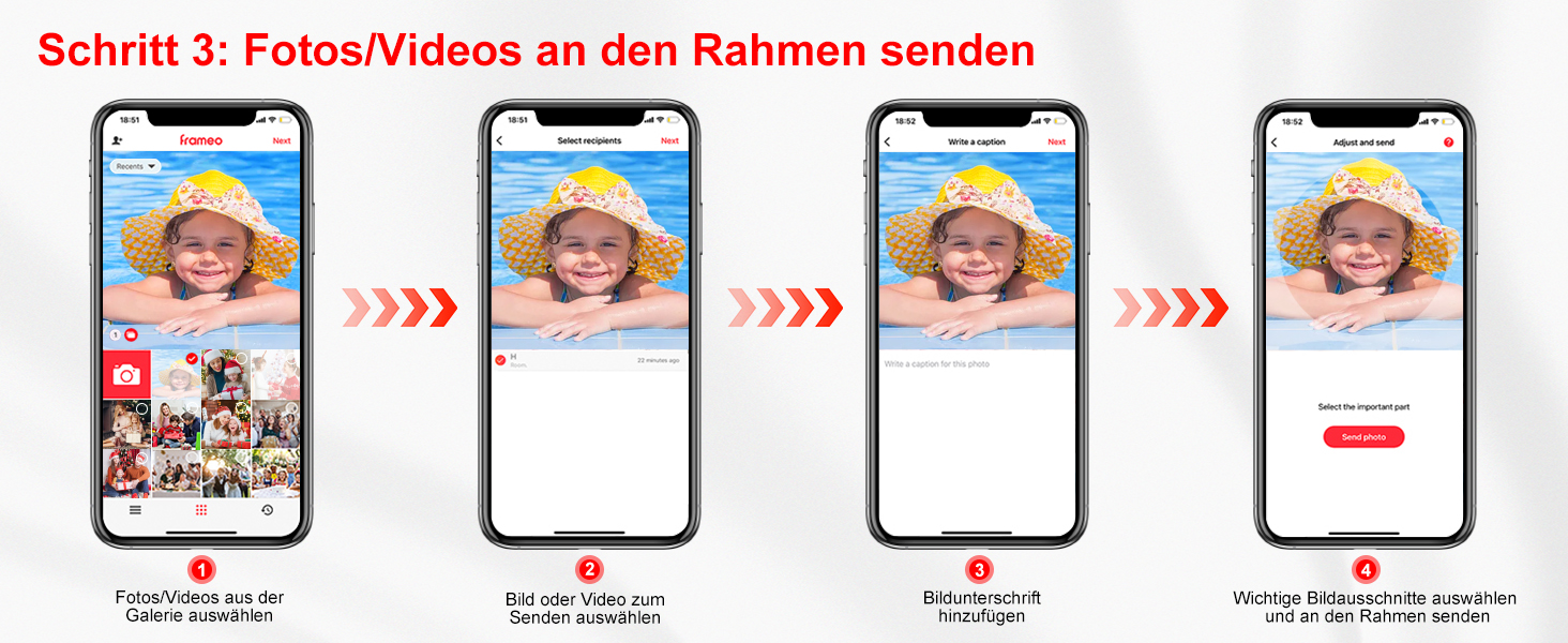 Frameo Цифровий фоторамка 15.6 дюймів Wi-Fi, FHD IPS сенсорний екран, Smart фоторамка з 32GB, автоматичне обертання, обмін фото та відео, можливе кріплення на стіну