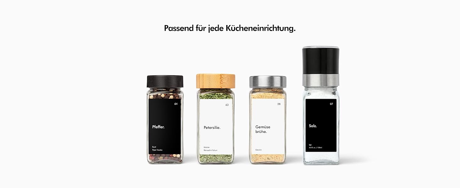 Органайзер для спецій KIVY з полицями та 24 скляними баночками | Регульований, підходить для всіх ящиків | Чорний колір