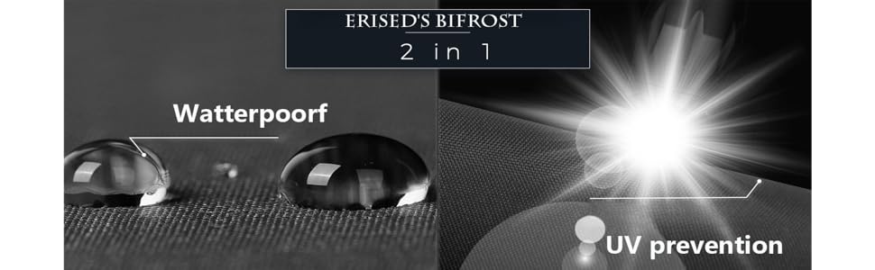 Складна парасолька Erised Bifrost Stormproof 140 км/год Вітрозахисний, захист від ультрафіолету, автоматичний, бежевий, 125см