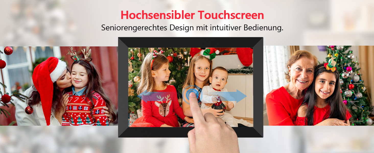 Цифровий фоторамка FRAMEO WLAN 32GB: 10.1 дюймовий Smart Cloud-фоторамка з IPS LCD сенсорним екраном та автоматичним поворотом