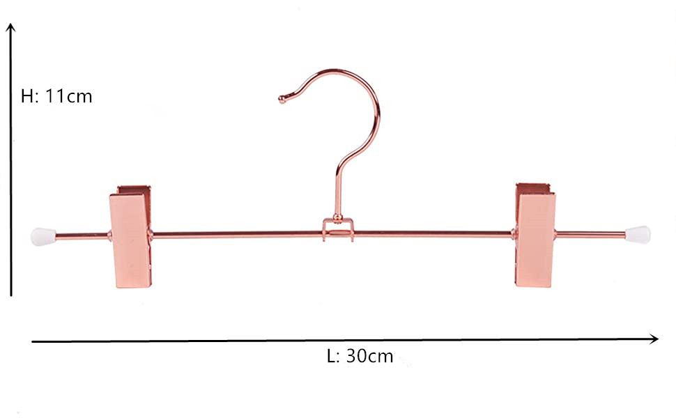Янтарна домашня вішалка для одягу, 20 шт., 30 см, золота залізна вішалка, металева вішалка для штанів, штанів, шортів, спідниць, шкарпеток, нижньої білизни, з нековзними затискачами і обертовими гачками (35 см, мідь, 10 шт.)