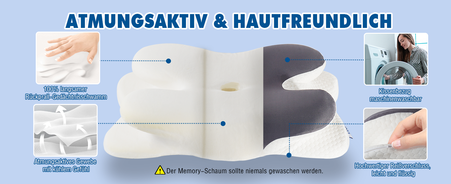 Ортопедична подушка для шиї IDEA з Memory Foam, для дорослих, з підтримкою шиї, Travel Neck Pillow