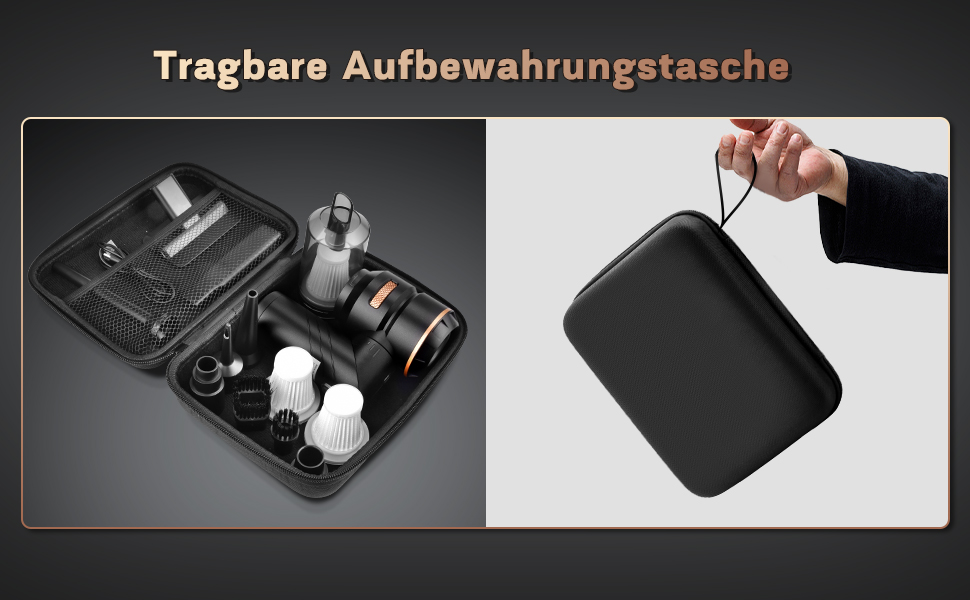 Акумуляторний ручний пилосос 4-в-1 для авто та дому, безщітковий двигун 22000Па, 3 режими потужності, 180000 об/хв, для шерсті тварин (Чорний)