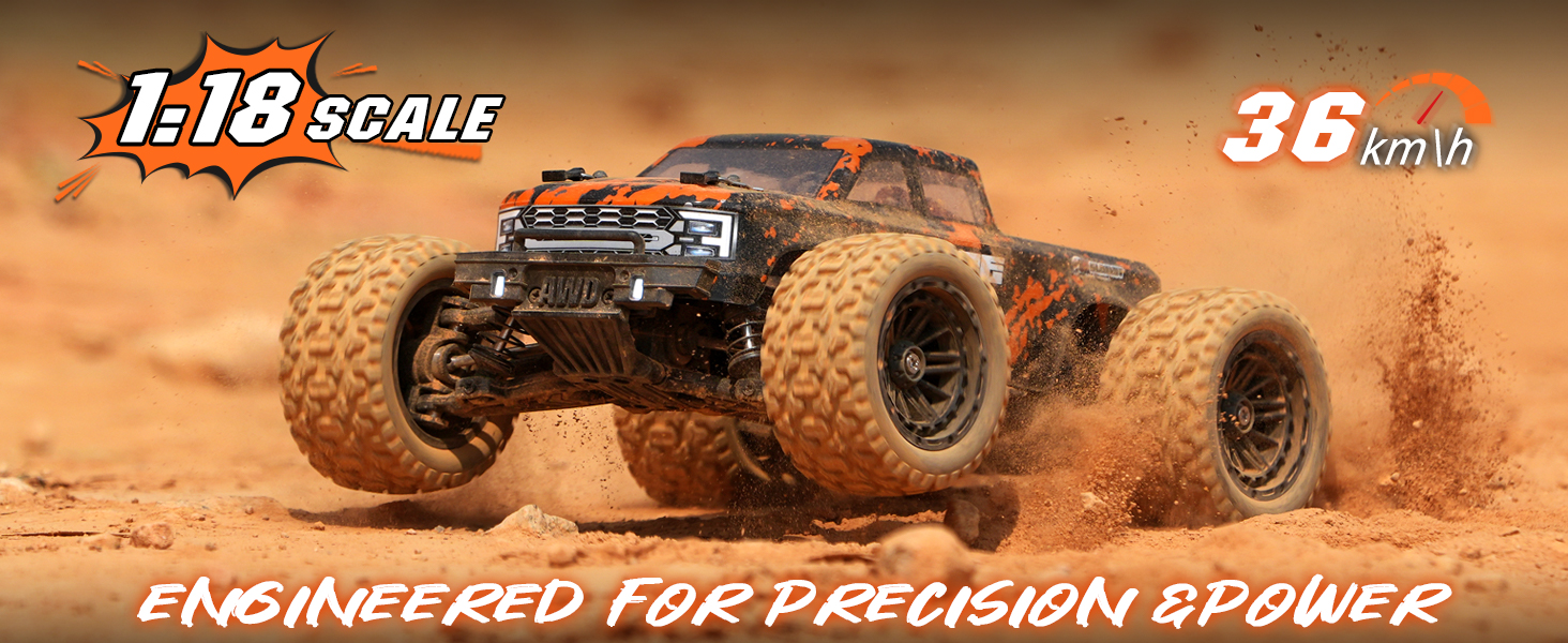 Радіокерований позашляховик Haiboxing 1/18 4WD 36 км/год - RC Monster Truck для дітей та дорослих 18859E