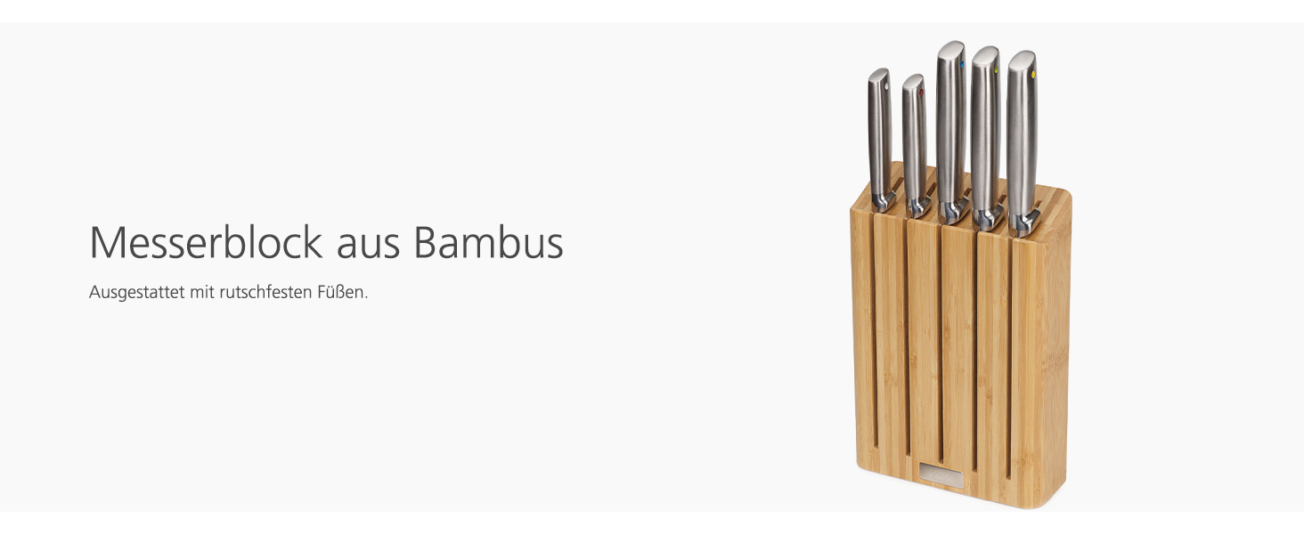 Набір ножів Joseph Joseph Elevate SlimBlock 5 шт. з точилкою, чорний (бамбук)