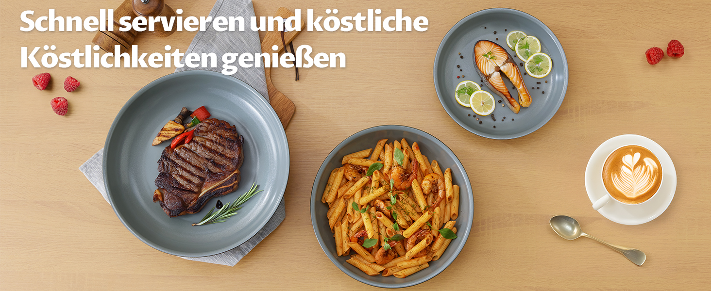 Набір сковорідок BEZIA з знімними ручками, антипригарне покриття, індукційні, 20+24+28 см, стакельне, придатні для миття в посудомийній машині та духовці