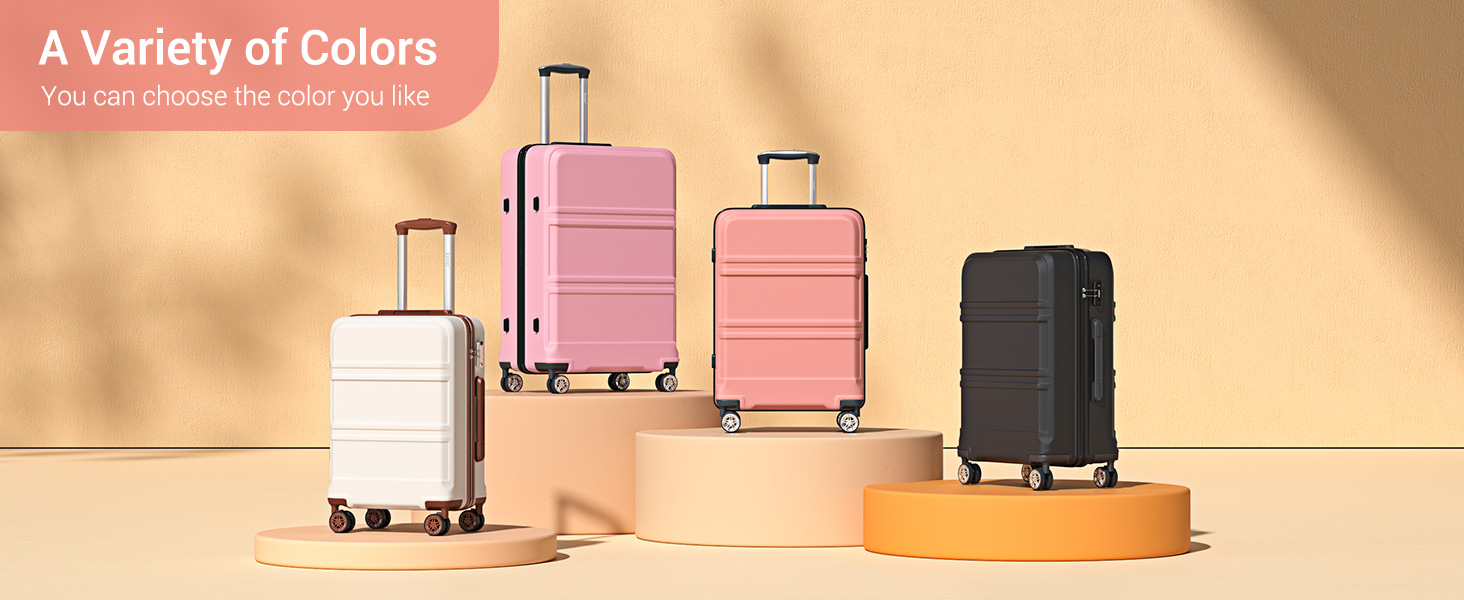 KONO Чемодан-Тролей Рожеве Золото (55 см)