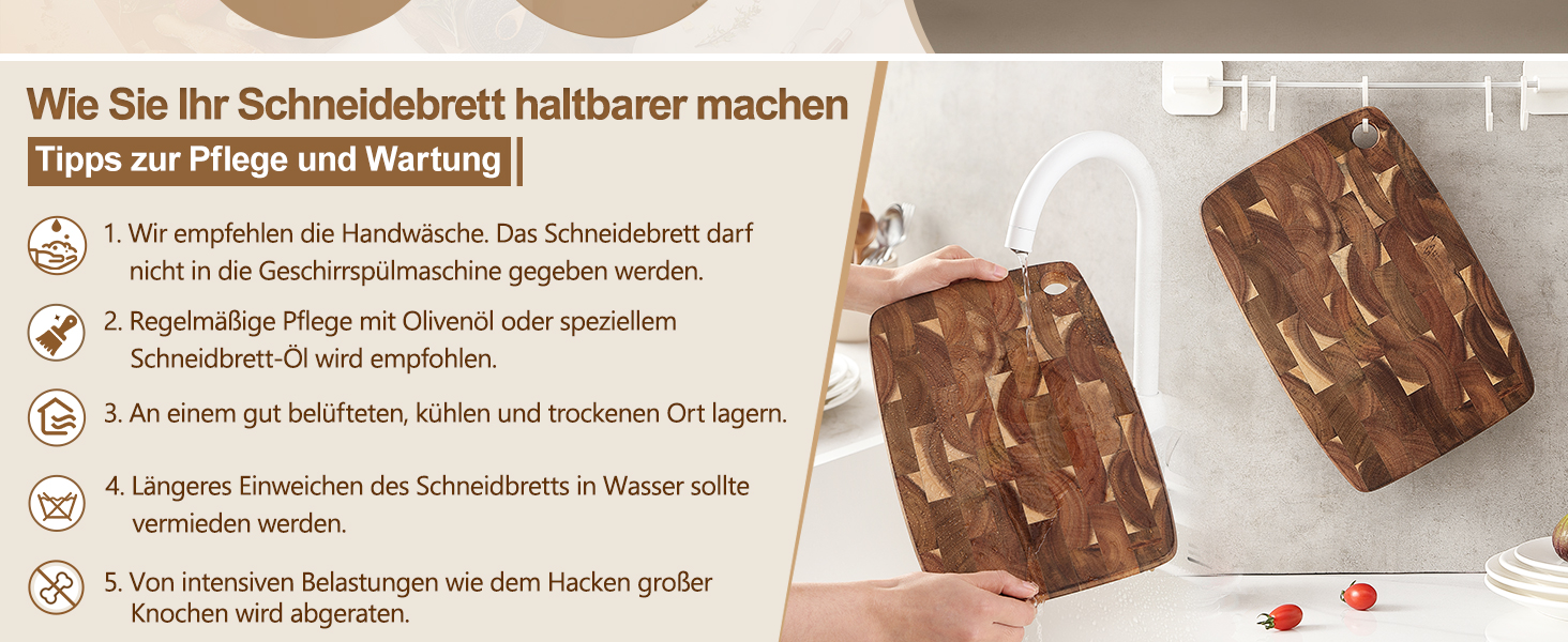 Дерев'яний обробний стіл XINZUO Hirnholz (35x25x2.6 см) з антиковзкими ніжками та ручкою, з канавкою для соку, для кухні