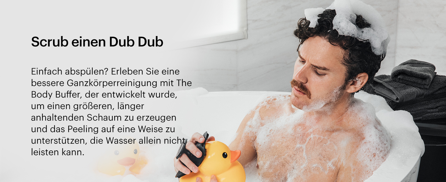 MANSCAPED The Body Buffer – Силіконовий скрабер для тіла преміум-класу для догляду, очищення та пілінгу шкіри з ергономічною ручкою