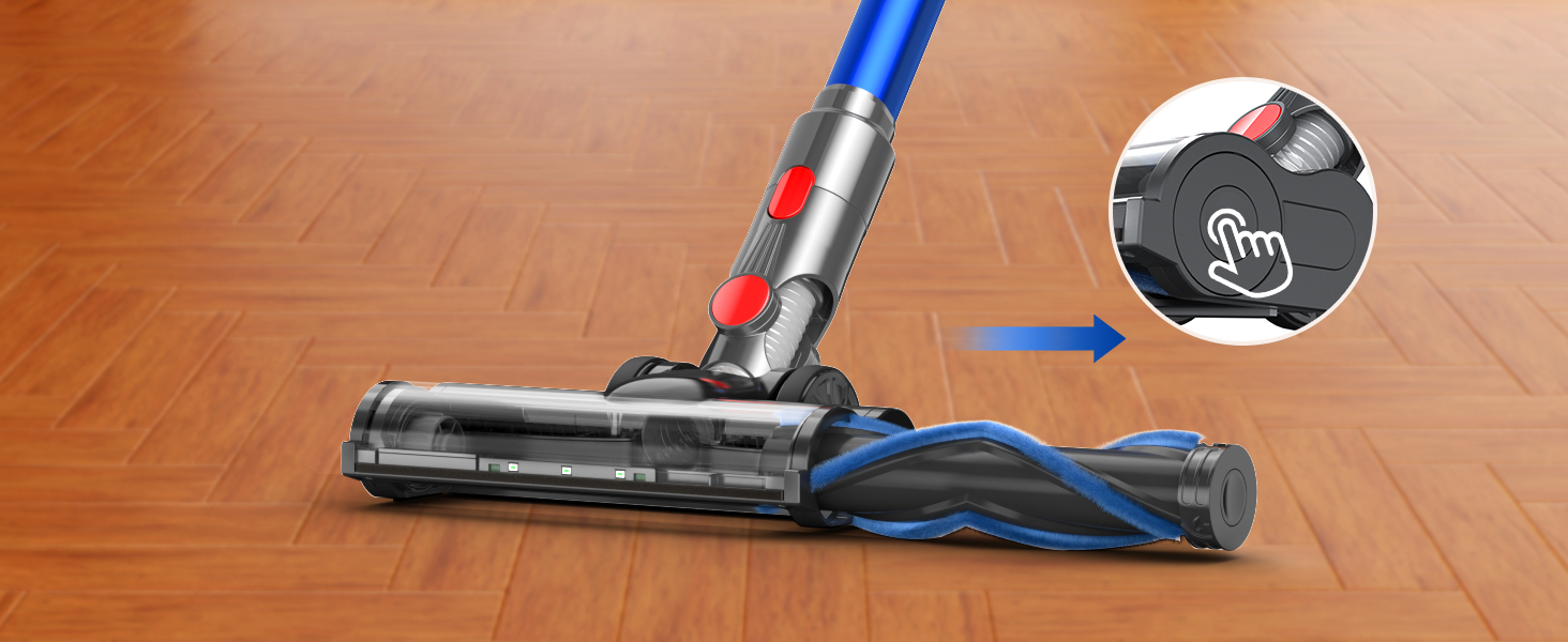 Бездротовий акумуляторний пилосос V15: 50 хвилин роботи, 40KPA, 450W, LED, для видалення шерсті тварин, темно-синій