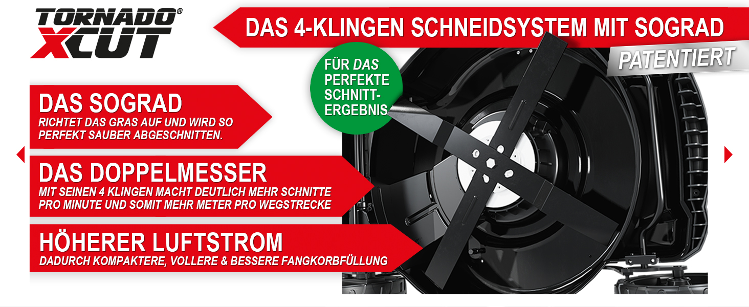 Бензиновий газонокосарка 5-в-1 з потужним двигуном 4.9 PS, 4-тактний, об'єм 173 см³, ширина косіння 46 см, 60л травозбірник, Radantrieb, комплект для мульчування та бічний викид