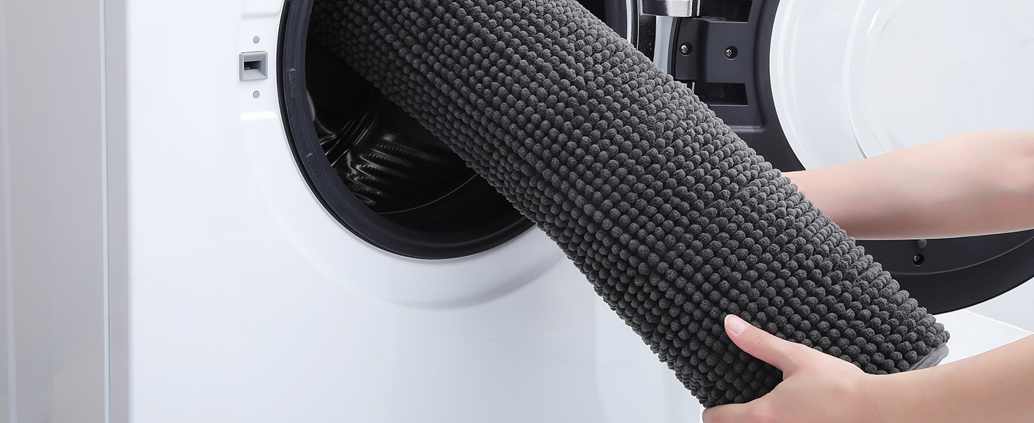 Набір килимків для ванної кімнати Homaxy з м'якої мазхі, 2 шт. (40x60 см + 60x90 см), антиковзаючі, сірі