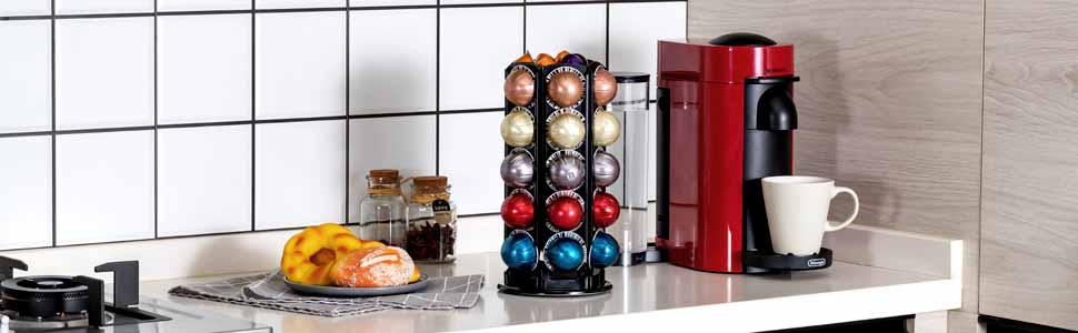 Тримач для капсул кави Bagoo для Nespresso Vertuo Line з центральним сховищем для додаткових капсул (56+)