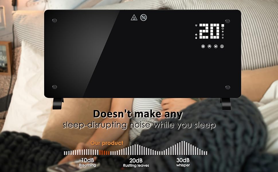 Конвектор DONYER POWER 2500W з Wi-Fi, чорний, настінний/підлоговий, таймер, пульт, 2.5 кВт